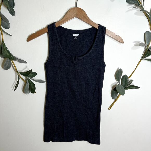 Old Navy Dark Gray Waffle Knit Tank LAST CALL - Picture 1 of 4